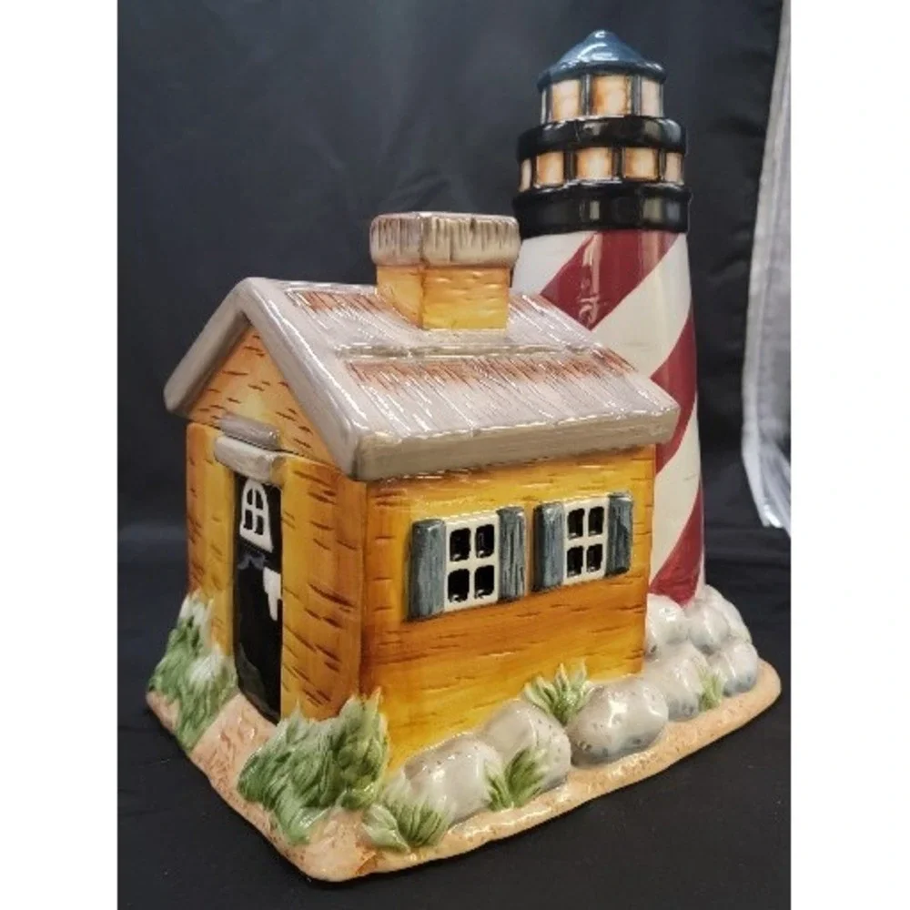 Cookie Jar Lighthouse Beach Home Nautical Kitchen Decor Storage Canister Gibson